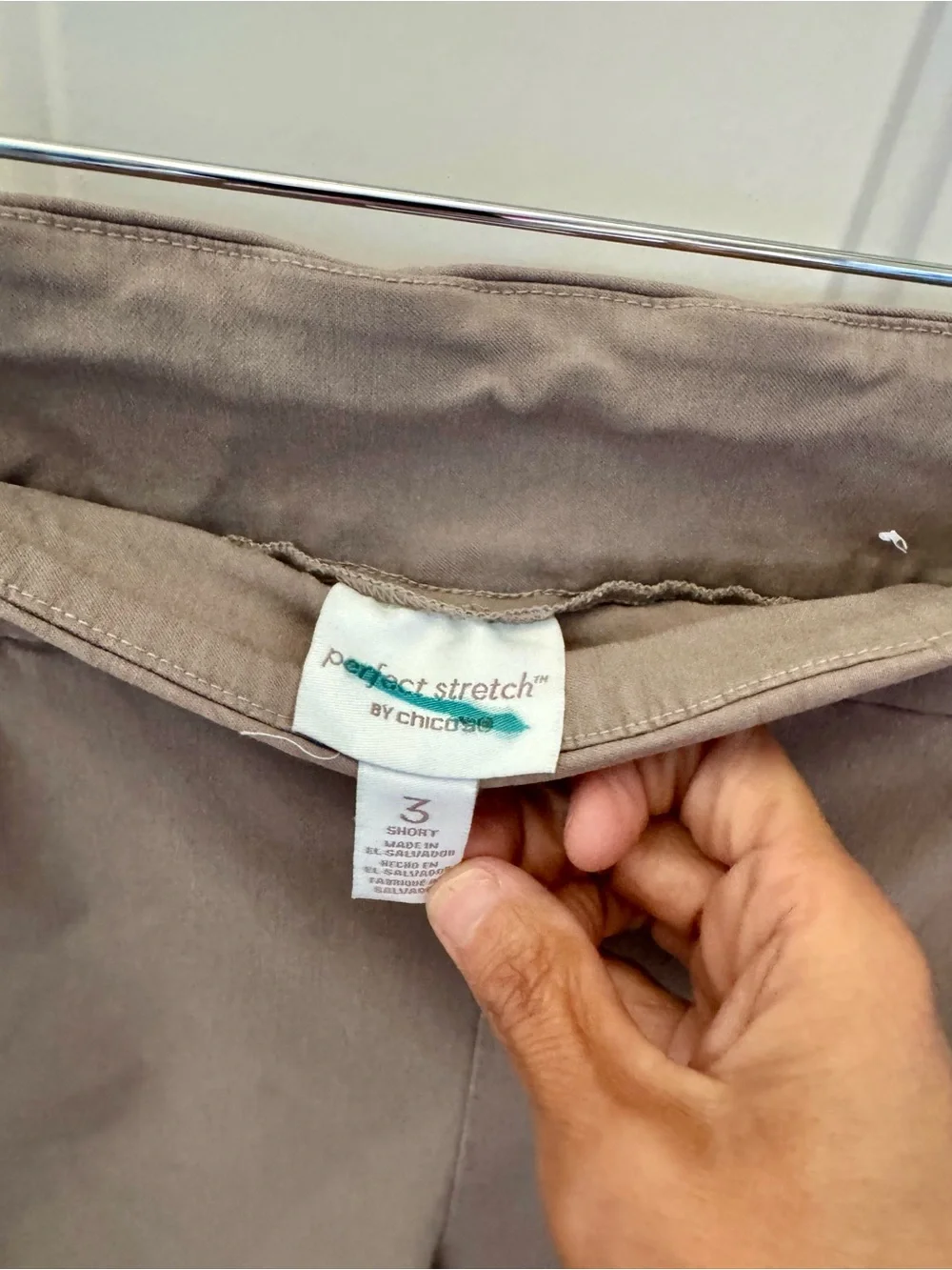 Chico's Olive-Tan Pull-On Bermuda Shorts - Picture 4 of 4